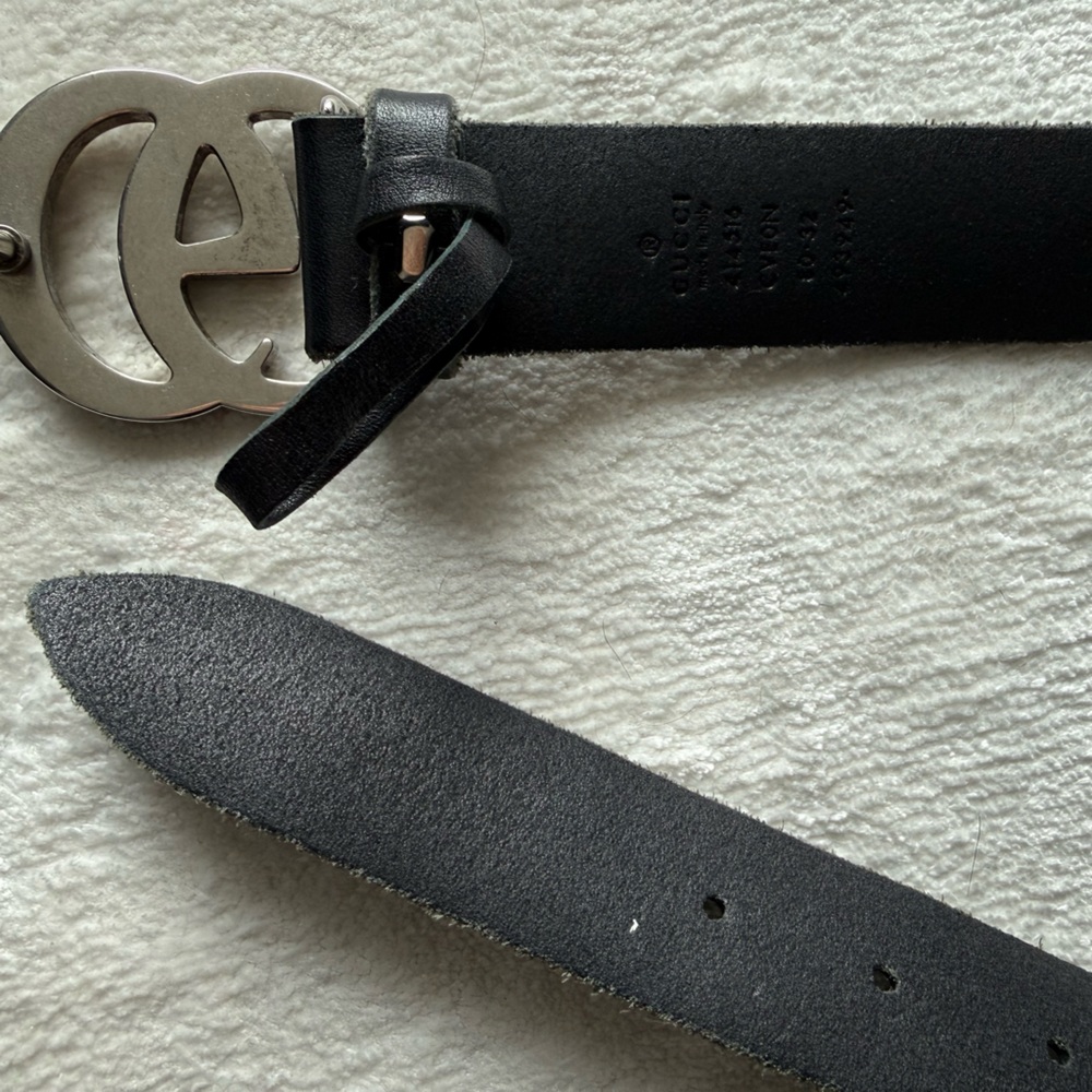 Gucci Black Leather Women’s Belt - Marmont Silver Belt 75 - Picture 3 of 4